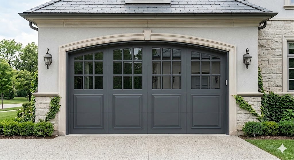 Charcoal french style garage door