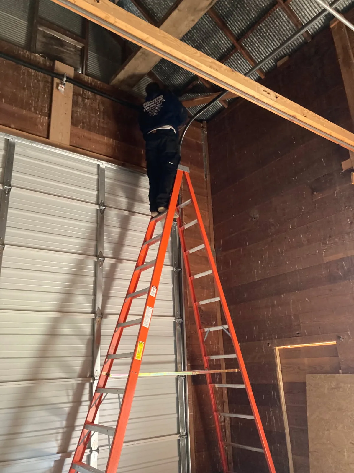 Commercial barn before garage door installation