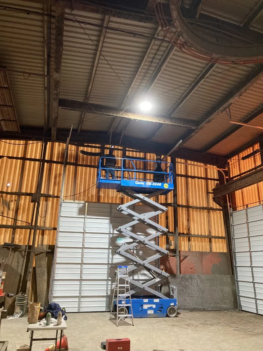 Modern garage door installation on new construction home
