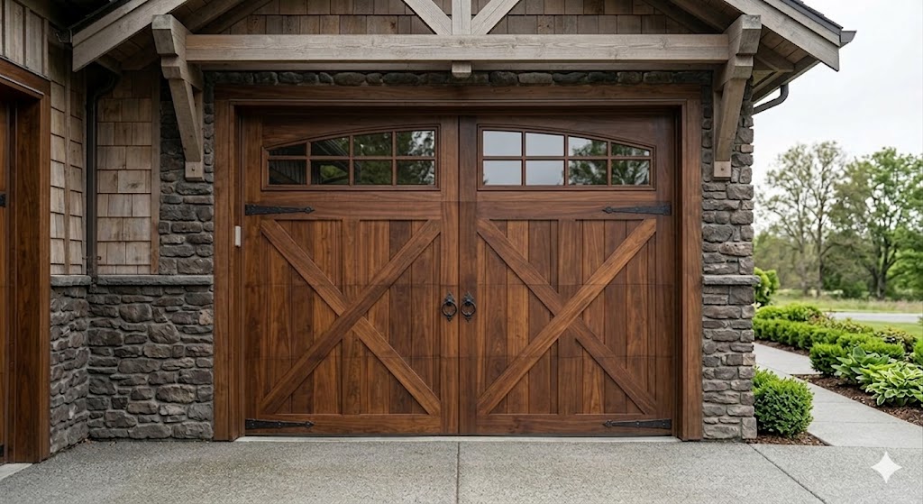 Walnut carriage style garage door